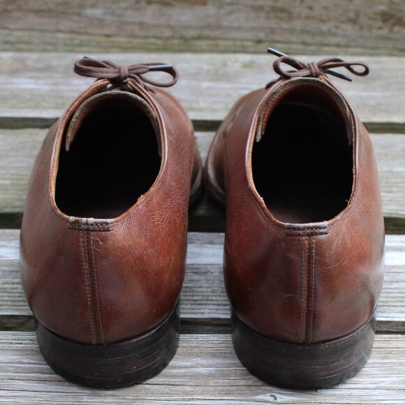 VTG 80s Church's Brown Plain Toe Derby, Men's size 8 F(wide) US, Made in England - Picture 7 of 13